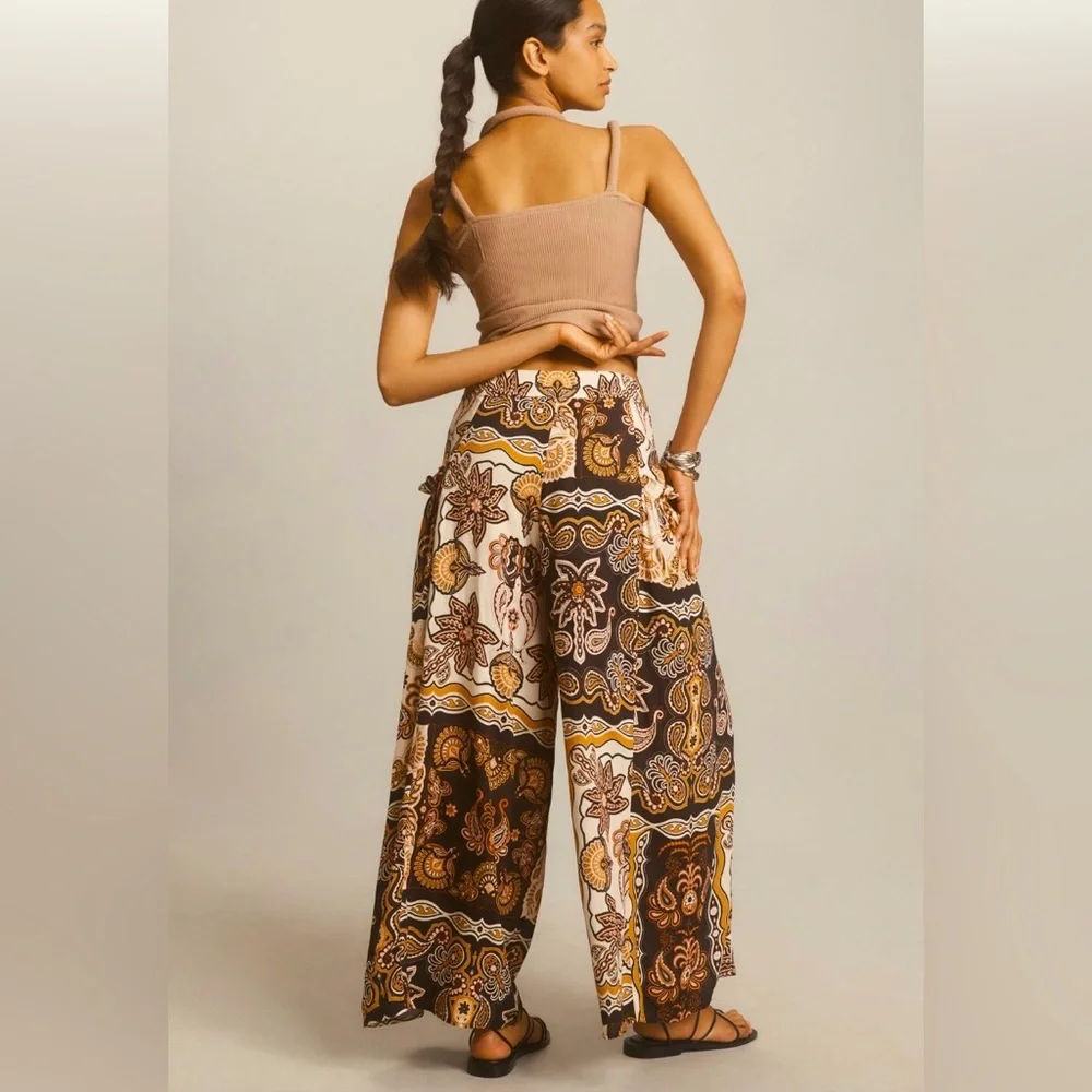 FARM RIO Anthropologie Printed Wide Leg Pants - Picture 2 of 13
